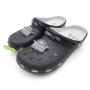 Crocs Mens 9 Womens 11 Black Outkast Classic Clog Slip On Shoe Hip Hop Rap Music